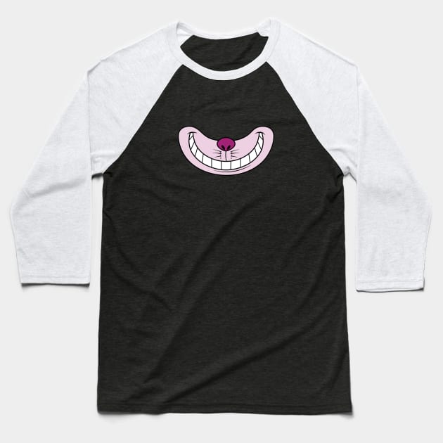 Cheshire cat face mask Baseball T-Shirt by walterorlandi
